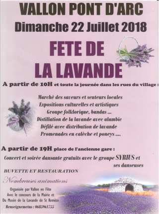 fête de la lavande 2018 à Vallon Pont d'Arc