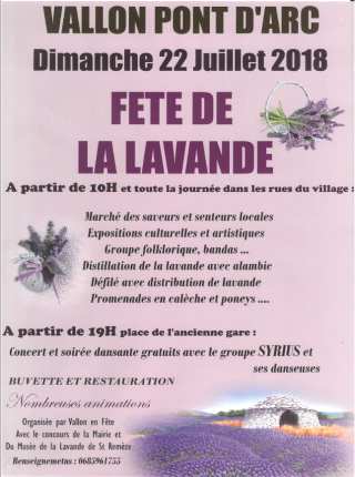 fête de la lavande 2018 à Vallon Pont d'Arc fête de la lavande 2018 à Vallon Pont d'Arc